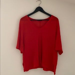 Zara Basic Collection linen blend short sleeve tee